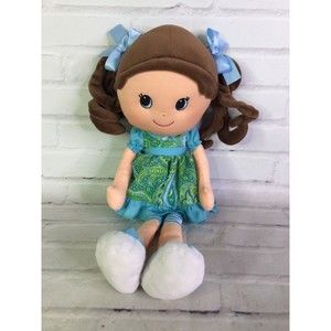 Well Made Toy Sidney Plush Girl Doll Stuffed with Brown Velour Curly Hair 2012